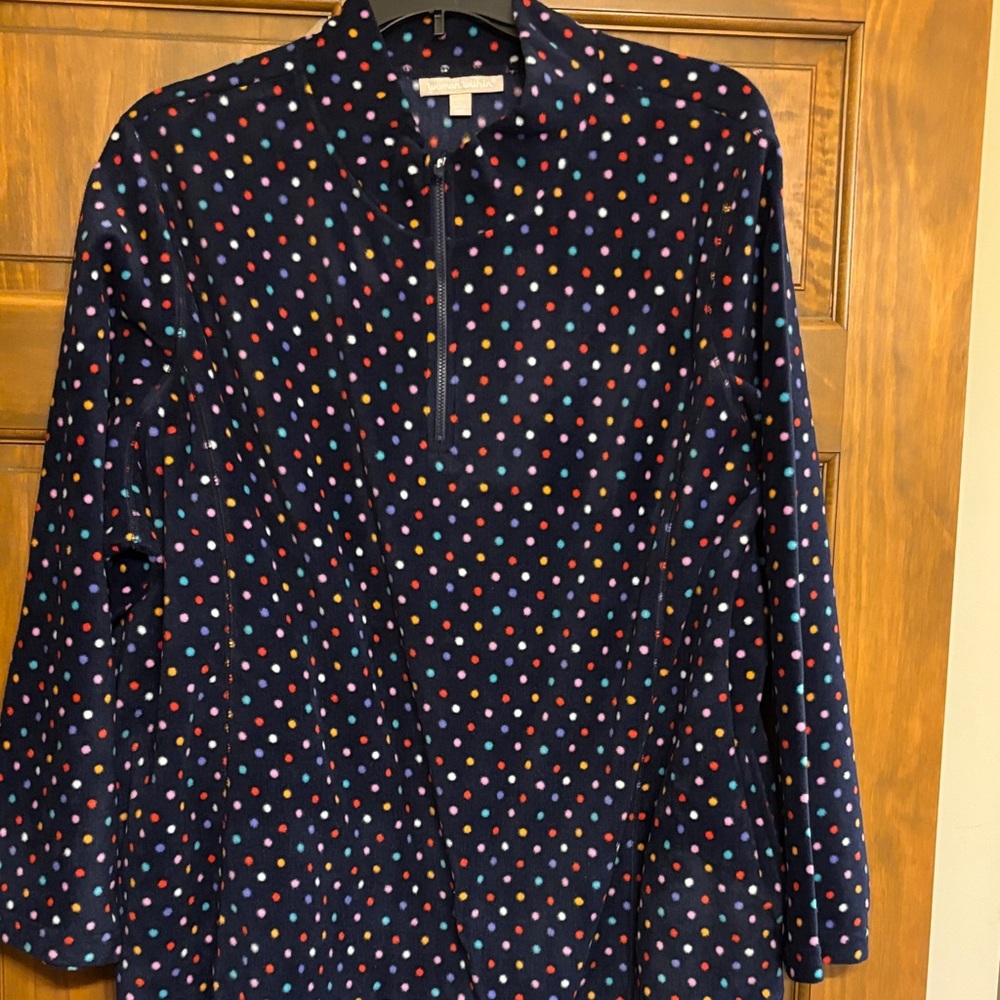 Woman Within Multicolor Polka Dot Top